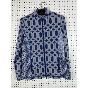 J.McLaughlin geometrical print zip up billie activewear jacket size M